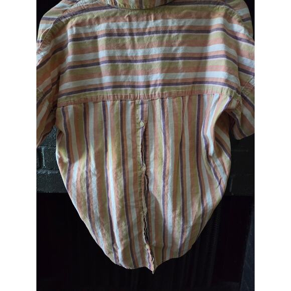 Madewell Womens XXS Striped oversided fit short sleeved lightweight blouse - Picture 5 of 9